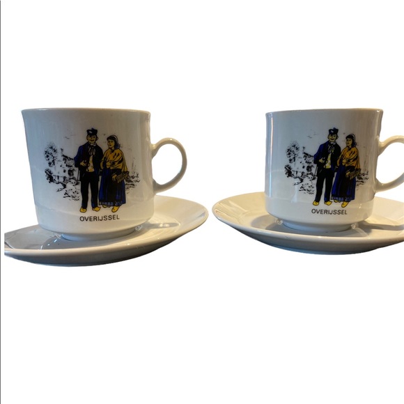 Dutch Tea Cup Set 2 cups and 2 plates Eversberg West Germany Vintage - Picture 2 of 7